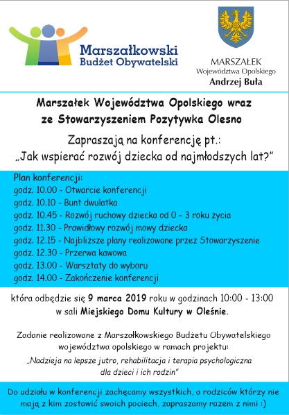 Plan konferencji - Projekt Nadzieja na lepsze jutro - rehabilitacja i terapia psychologiczna dla dzieci i ich rodzin